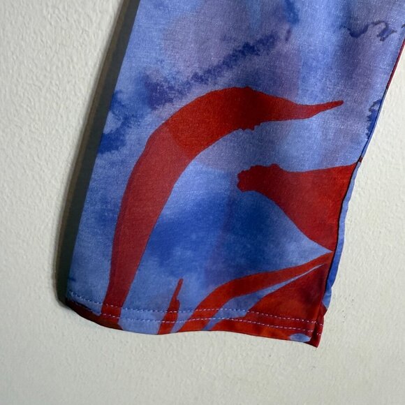 ASOS High Neck Backless Floral Mesh Mini Dress Women's 6 Blue Red Going Out NWT - Picture 9 of 16